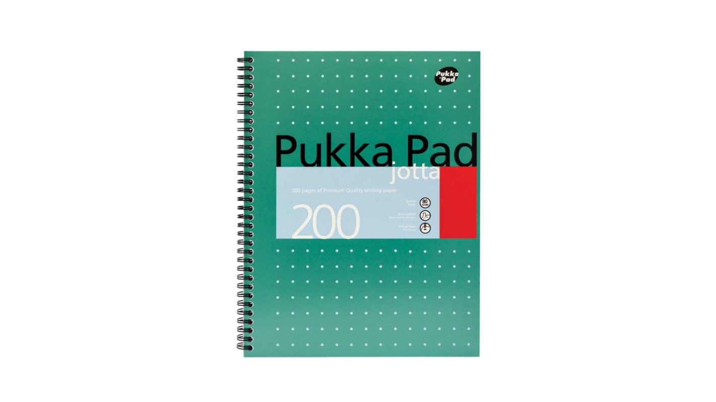 Cuaderno Pukka JM018, Verde Encuadernación de Tapa Dura A4 100 Hojas