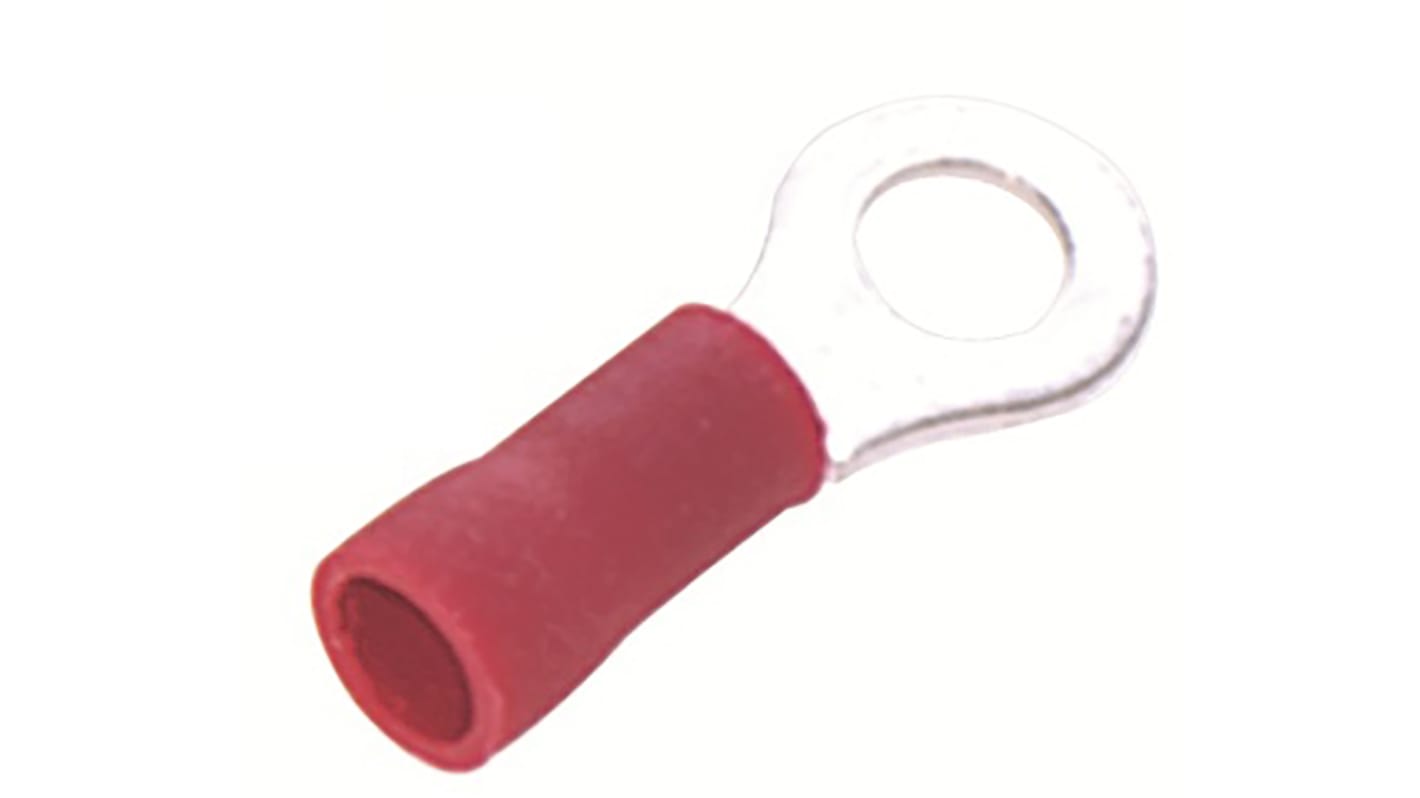 RS PRO Insulated Ring Terminal, 4.3mm Stud Size, 0.5mm² to 1.5mm² Wire Size, Red