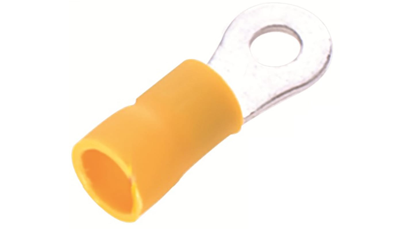 RS PRO Insulated Ring Terminal, 6.5mm Stud Size, 2.5mm² to 6mm² Wire Size, Yellow