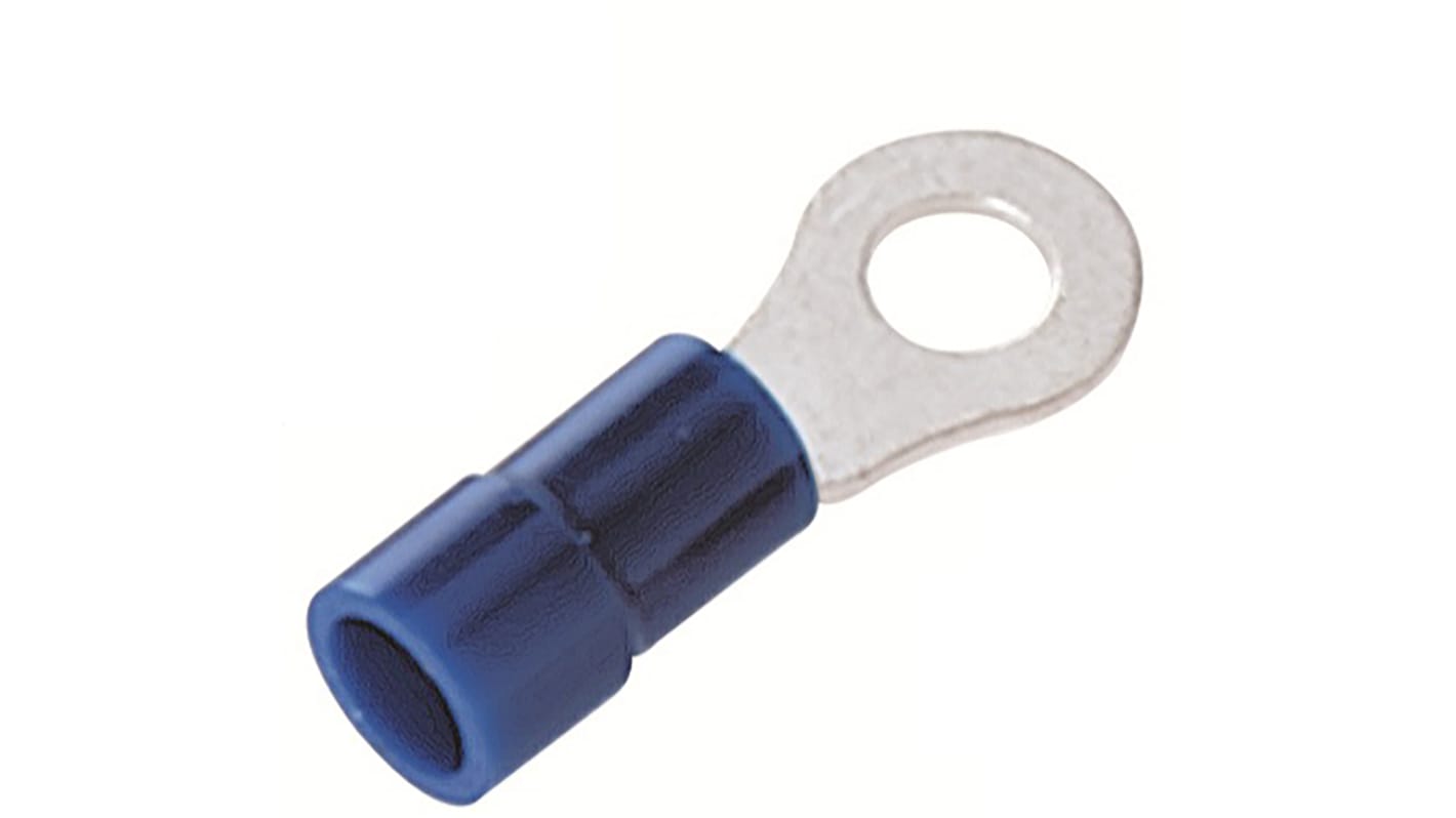 RS PRO Insulated Ring Terminal, 5.3mm Stud Size, 1.5mm² to 2.5mm² Wire Size, Blue