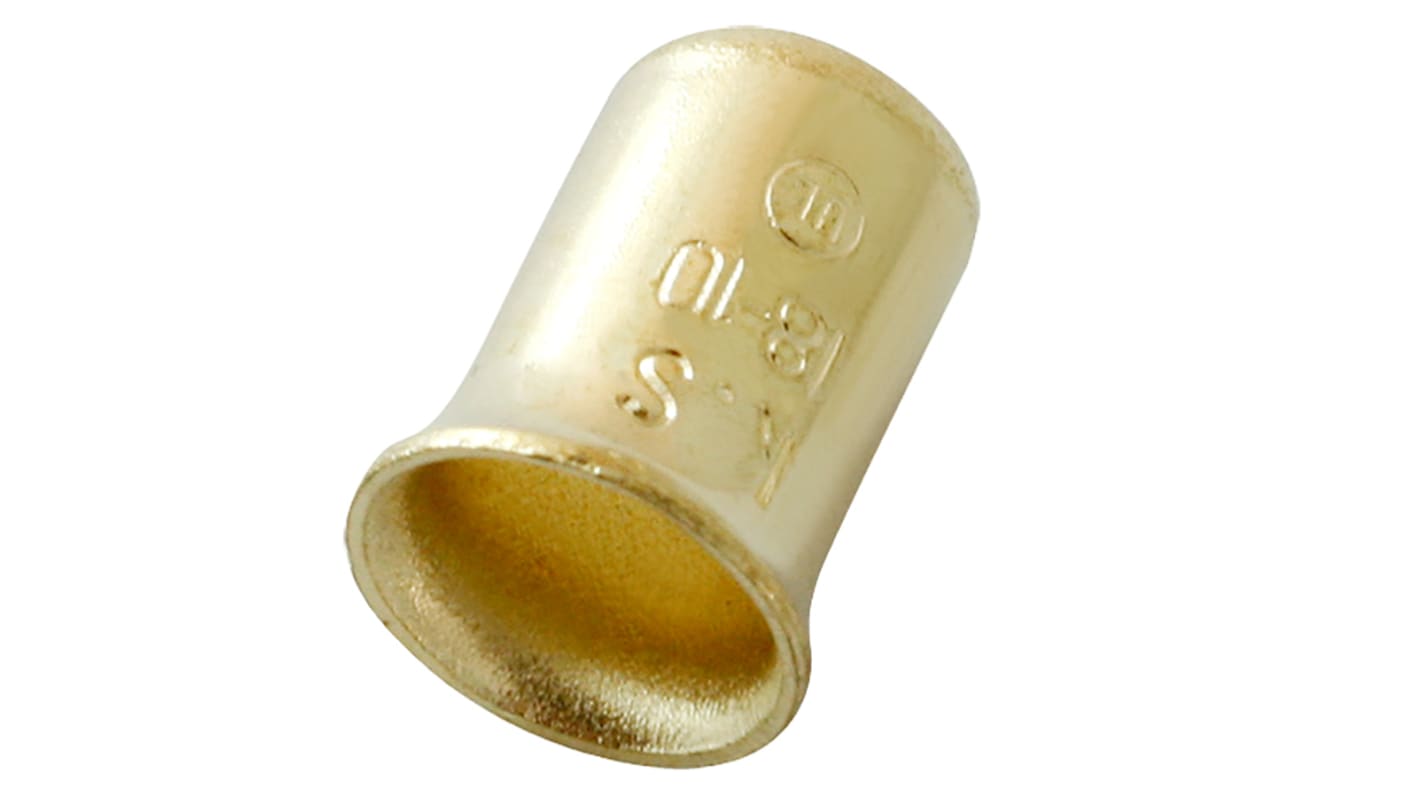 RS PRO Crimp Bootlace Ferrule, 9.5mm Pin Length, 6.1 mm, 7.5 mm Pin Diameter, 0.75mm² Wire Size