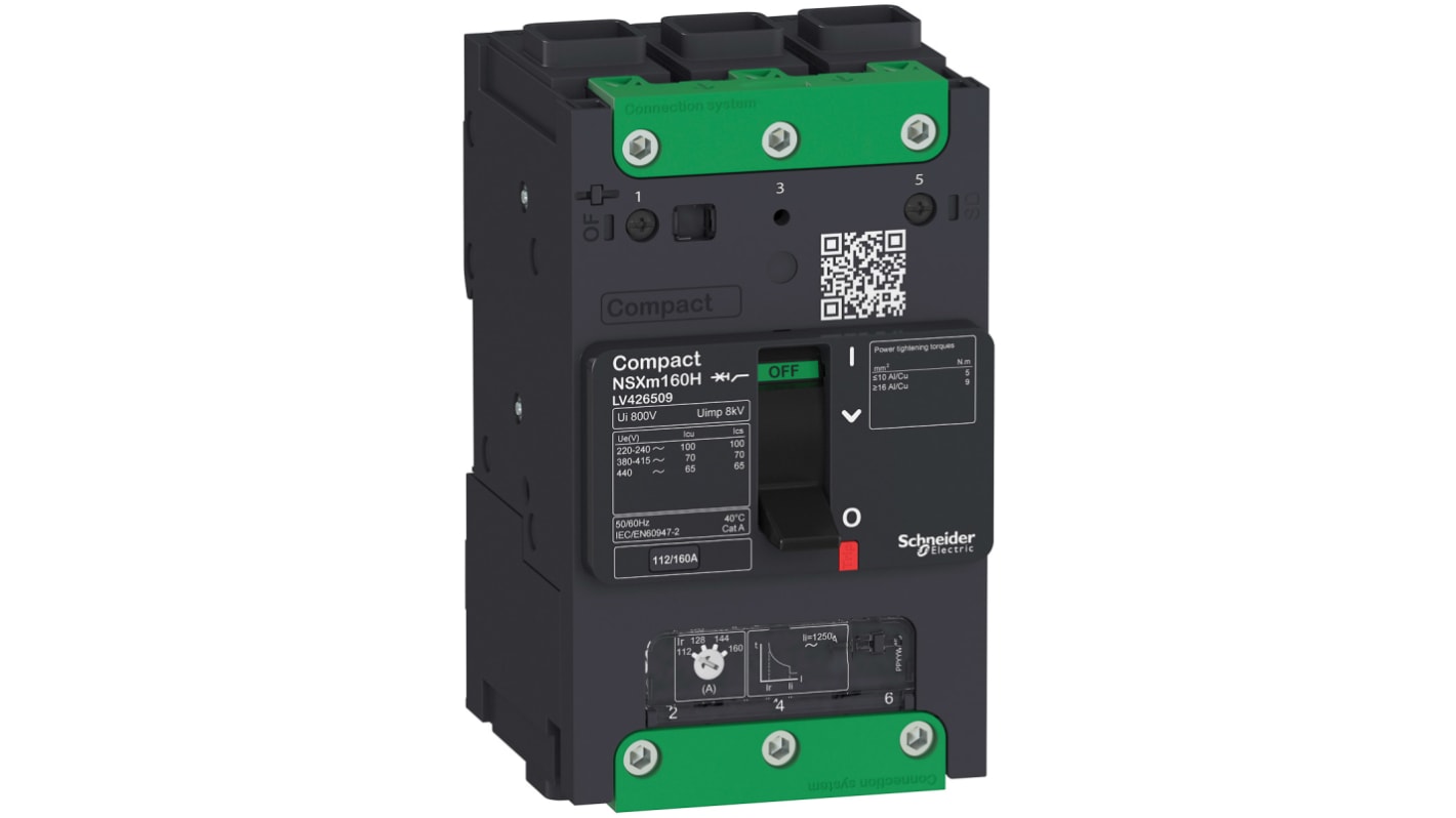 Schneider Electric, Compact MCCB 3P 32A, Breaking Capacity 70 kA, Clip-On