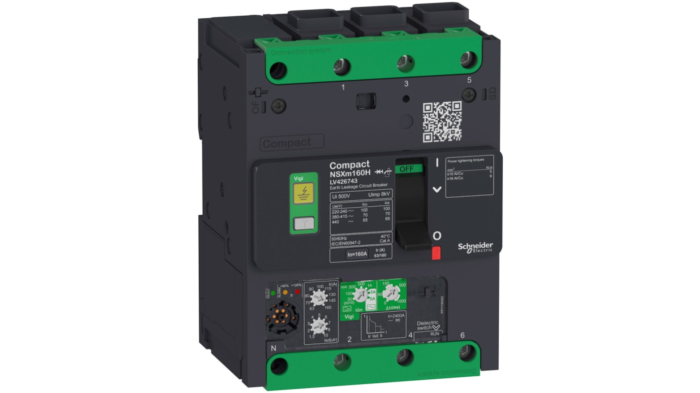 MCCB Schneider Electric, 3 Polos, 25A, Capacidad de Ruptura 25 kA, Montaje en Carril DIN, Compacto, NSXm