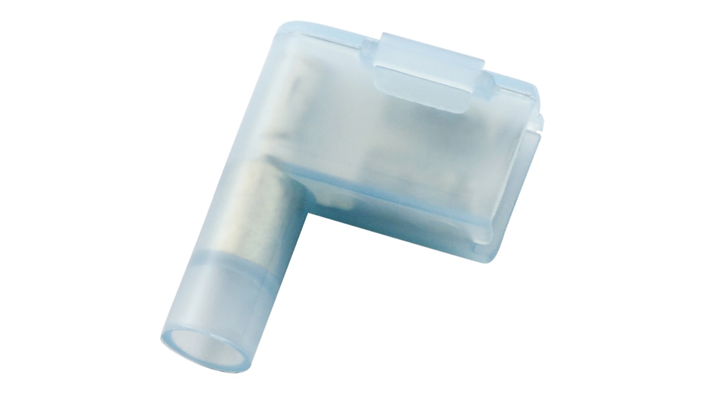 RS PRO Blue Insulated Female Spade Connector, Flag Terminal, 6.35 x 0.8mm Tab Size, 1.5mm² to 2.5mm²