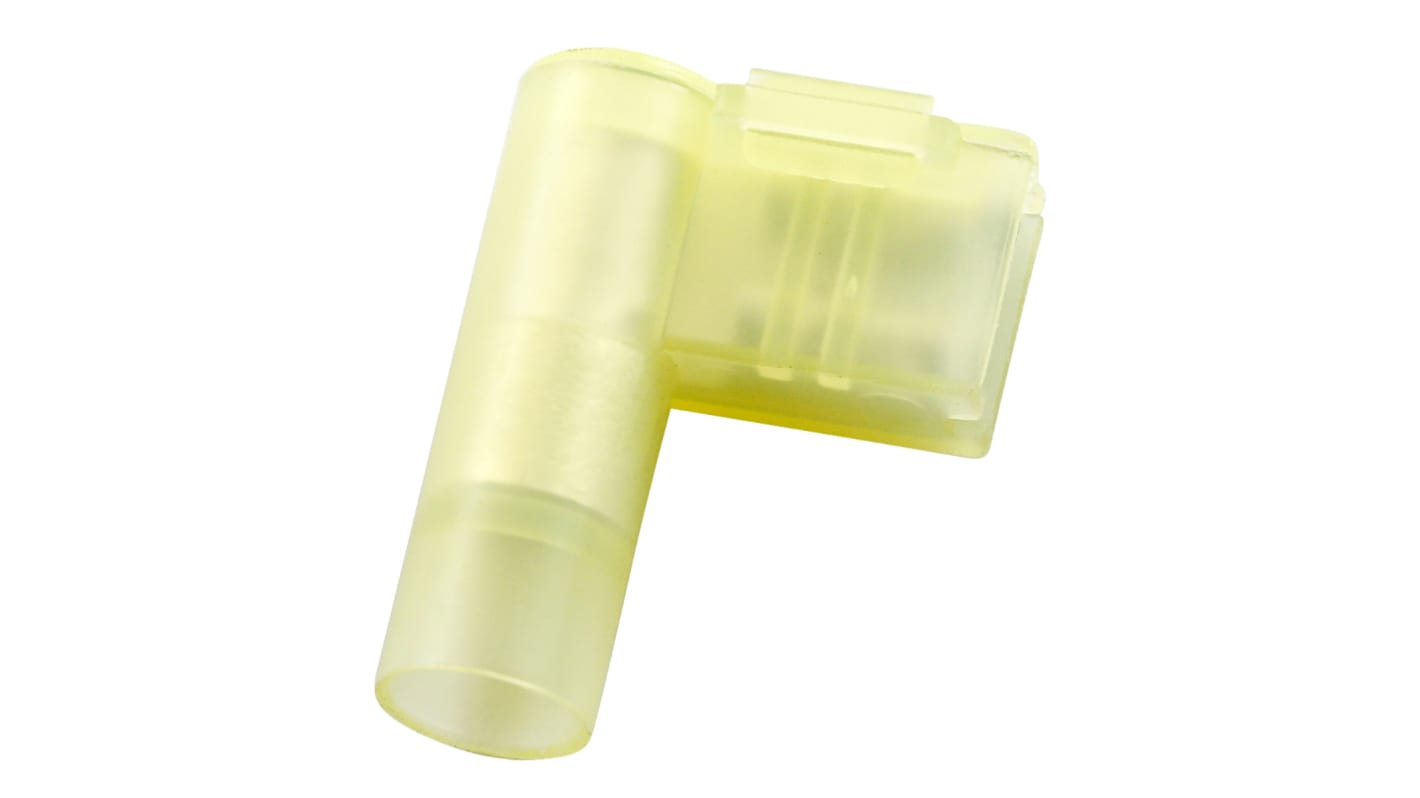 RS PRO Yellow Insulated Female Spade Connector, Flag Terminal, 6.35 x 0.8mm Tab Size, 4mm² to 6mm²