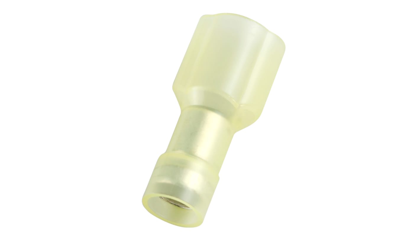 RS PRO Yellow Insulated Male Spade Connector, Tab, 0.8 x 6.35mm Tab Size, 4mm² to 6mm²