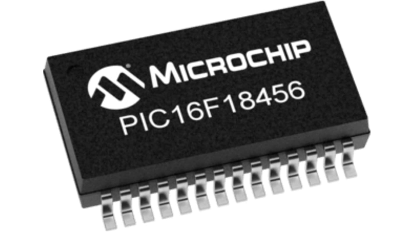 Microcontrolador Microchip PIC16LF18456-I/SS, núcleo PIC de 8bit, RAM 2,048 kB, 32MHZ, SSOP de 28 pines