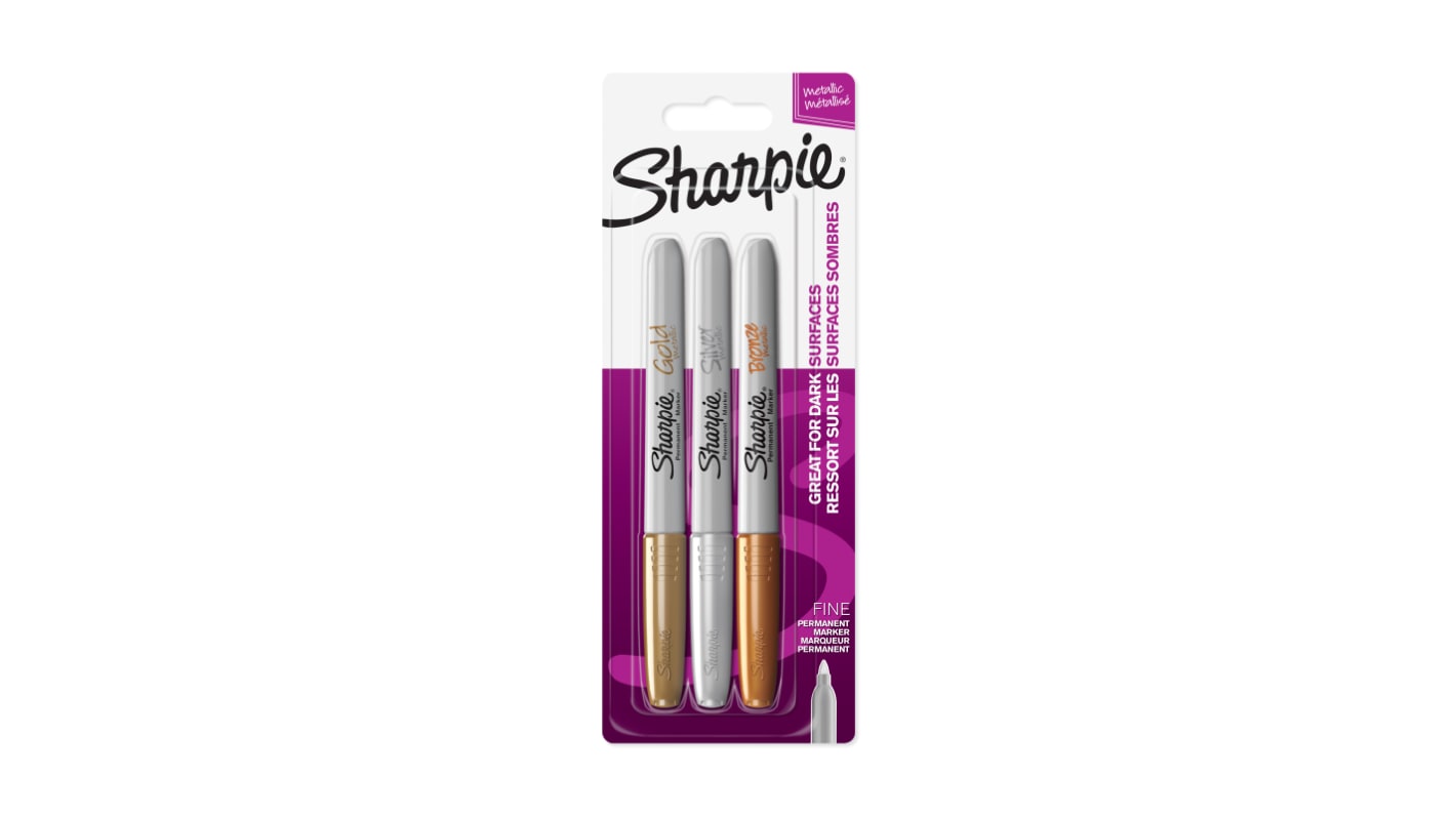 Marcador Permanente Sharpie, Variados, punta Fina