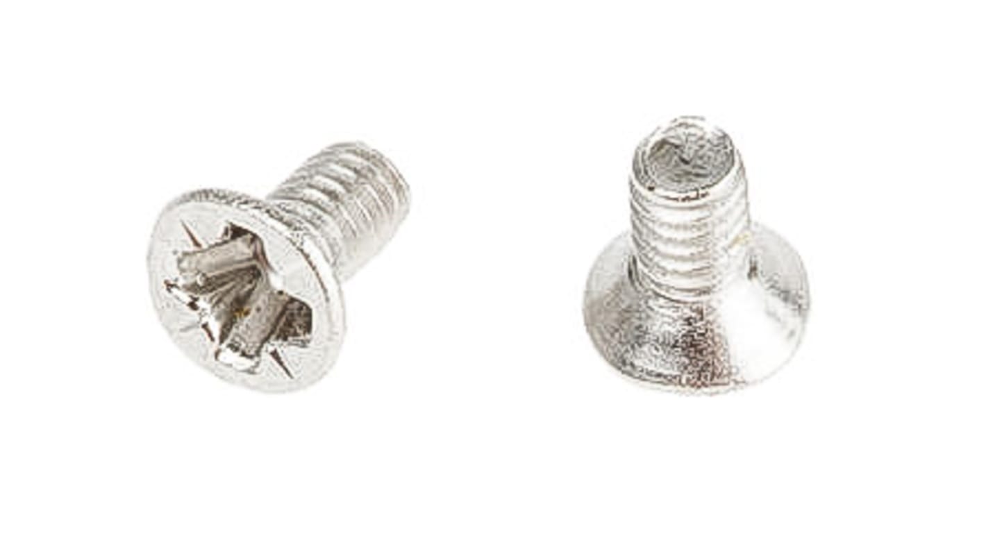 RS PRO Pozidriv Countersunk A2 304 Stainless Steel Machine Screws DIN 965Z, M1.6x5mm