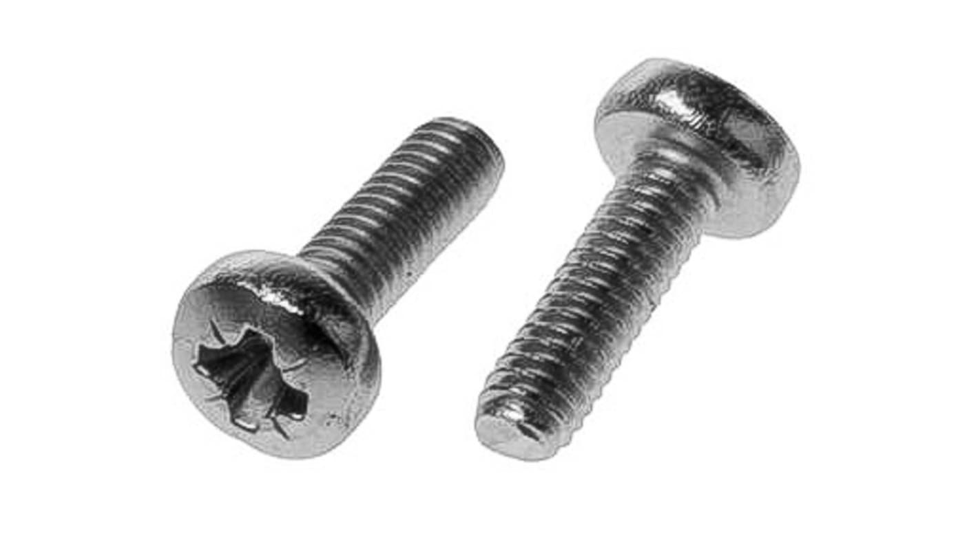 RS PRO Pozi Pan A2 304 Stainless Steel Machine Screws DIN 7985, M1.6x4mm