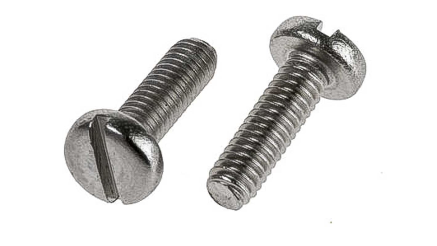 RS PRO Linsenkopf Schlitz Schrauben A2, M1.6 x 6mm Edelstahl