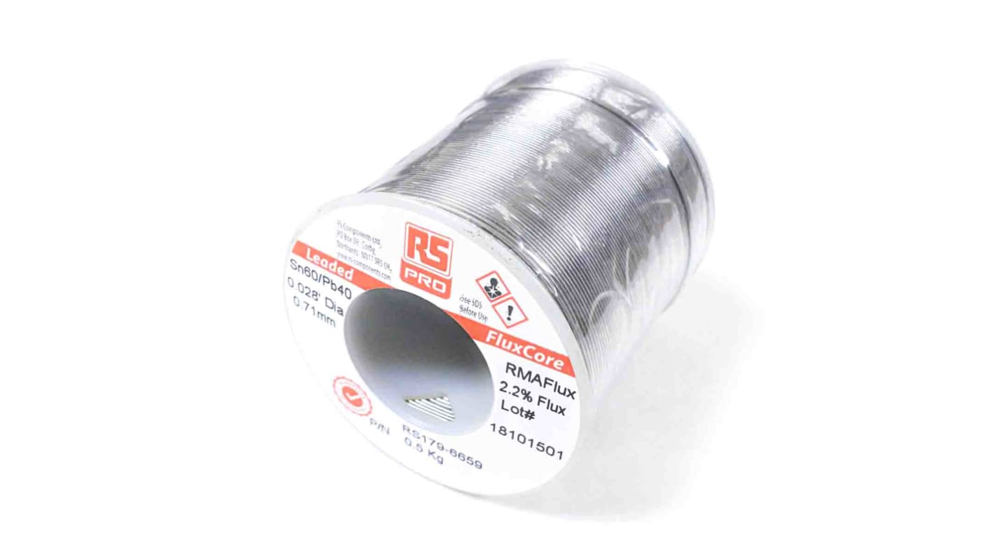 RS PRO Wire, 0.5mm Lead solder, 183°C Melting Point