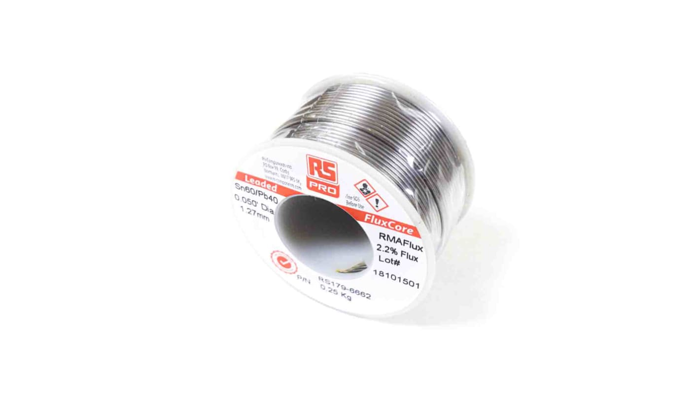 RS PRO Wire, 1.2mm Lead solder, 183°C Melting Point