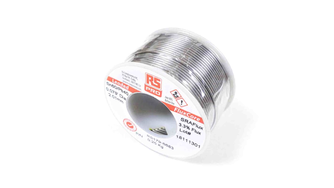 RS PRO Wire, 1mm Lead solder, 183°C Melting Point