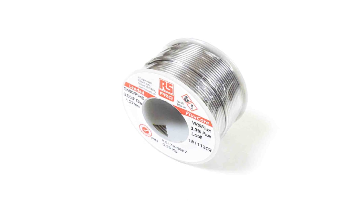 RS PRO Wire, 0.7mm Lead solder, 183°C Melting Point