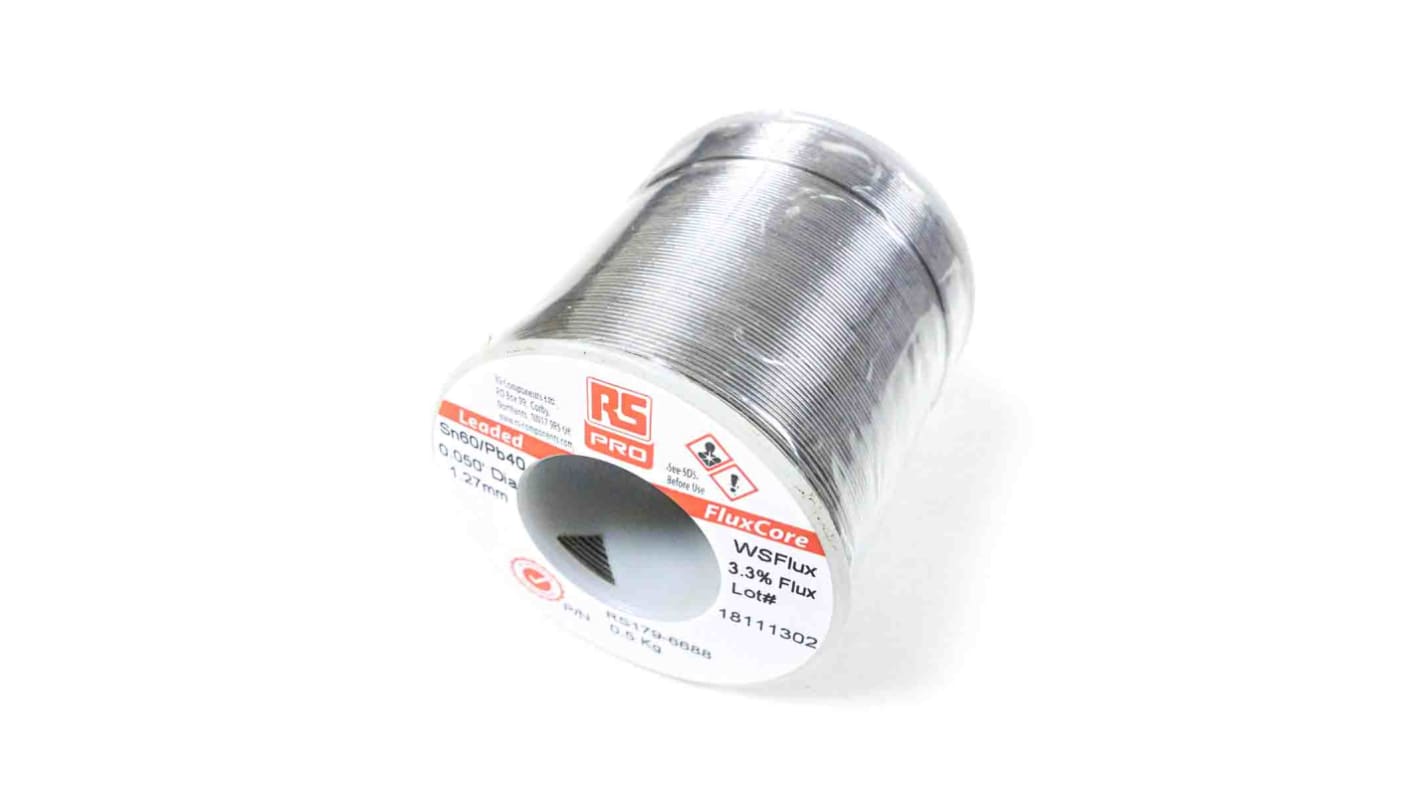 RS PRO Wire, 0.7mm Lead solder, 183°C Melting Point