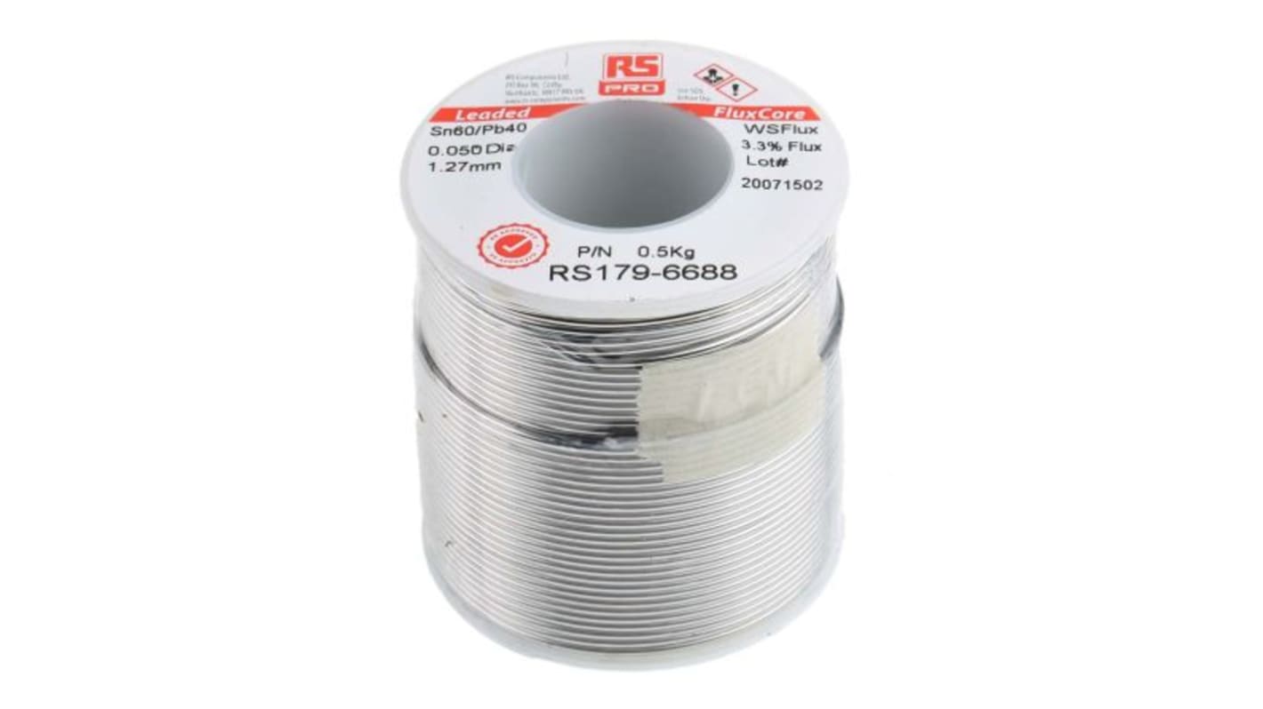 RS PRO Wire, 1.27mm Lead solder, 183°C Melting Point