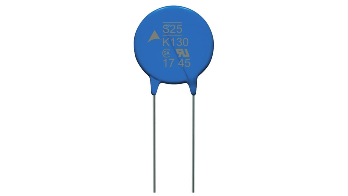 EPCOS S25 Varistor, 2.1nF, 390V, 250V, 345J, Metall / 150A, 20000A max., mm, Ø 27.5mm, 6.9mm