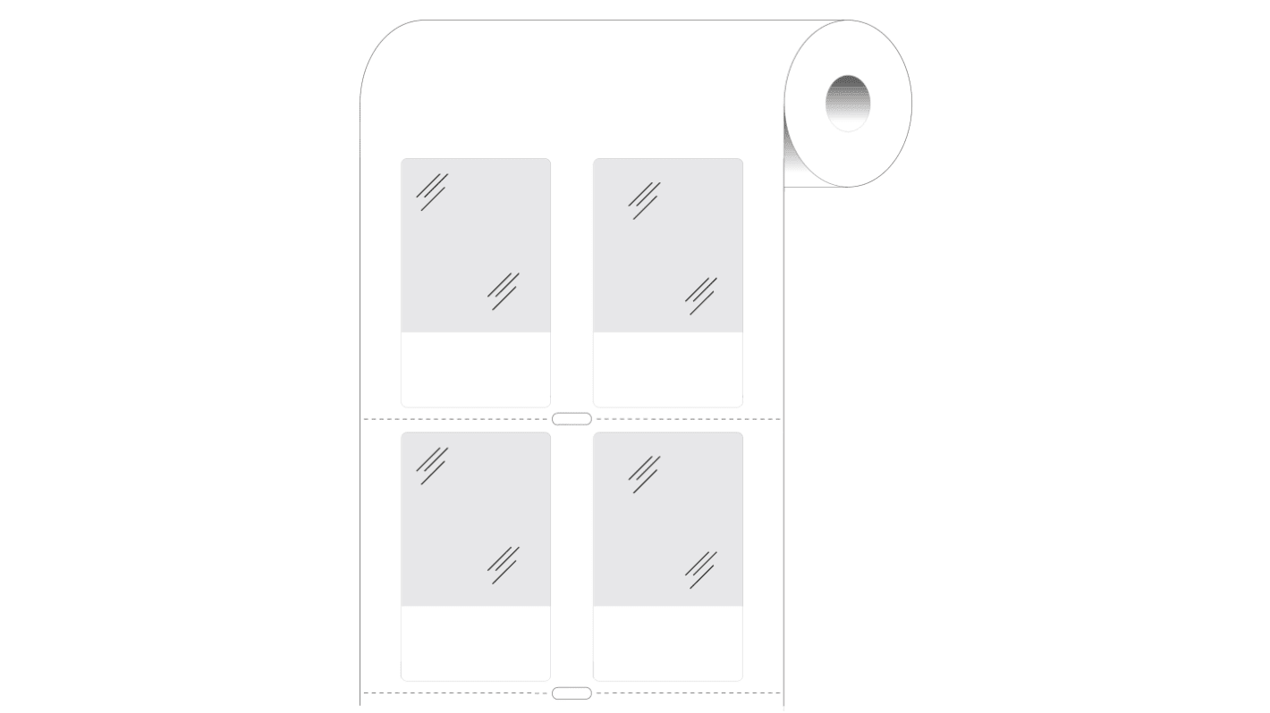 Etiquetas para cables Brady sobre fondo Transparente/blanco, 2000, para usar con BBP11, BBP12, BP1244, BP1344, BP4000,