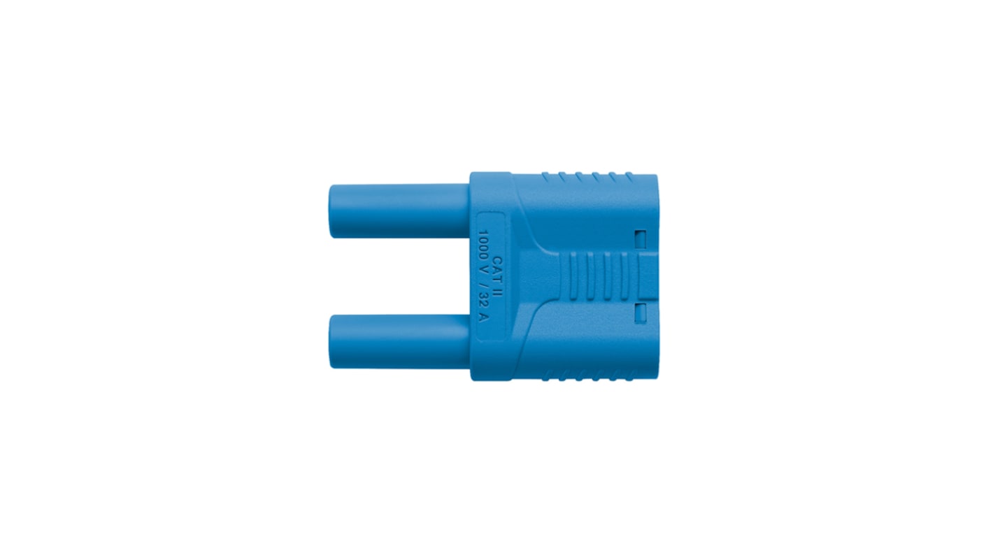 Schutzinger 4 mm Bananenstecker Blau, Kontakt vernickelt