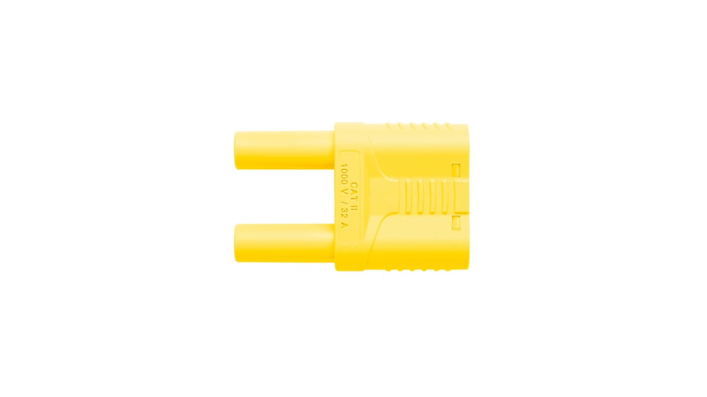 Schutzinger Yellow Male Banana Plug, 4 mm Connector, Nickel Plating