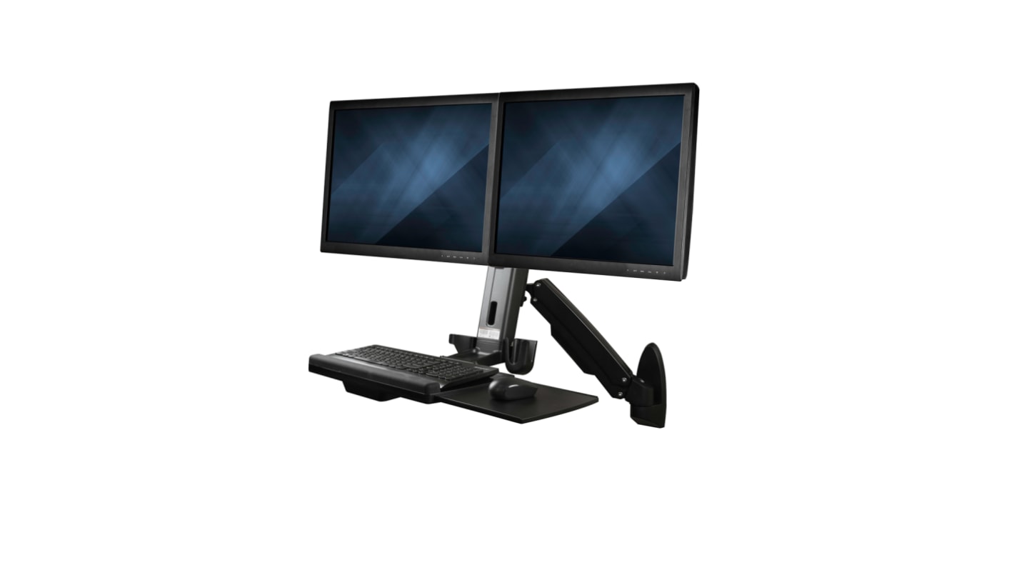 StarTech.com Wall Mounted Sit-Stand Desk, Max 24in Monitor, 2 Supported Display(s) With Extension Arm