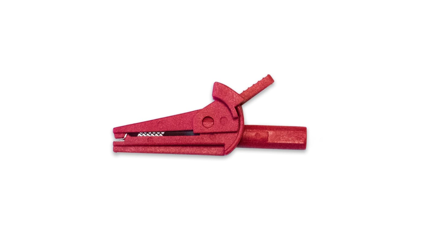 Pince crocodile Mueller Electric, 10A, Rouge