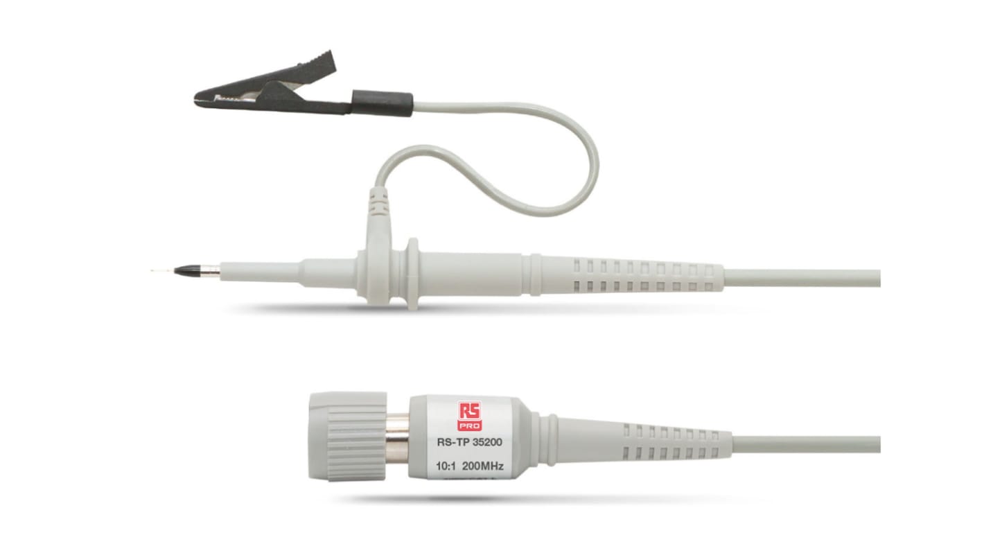 Sonde pour oscilloscope RS PRO, bande passante 200MHz, atténuation 10:1