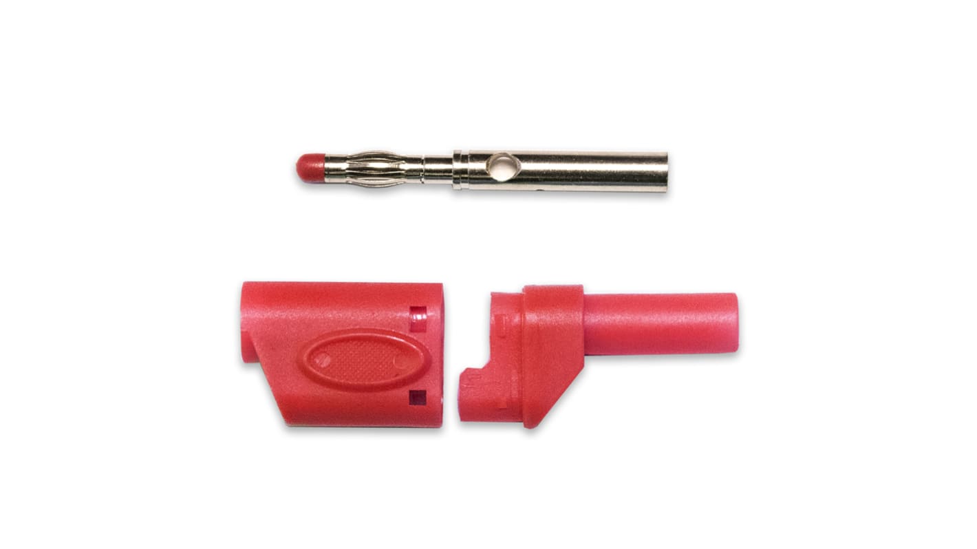 Mueller Electric Red Male Banana Plug, 4 mm Connector, Solder Termination, 20A