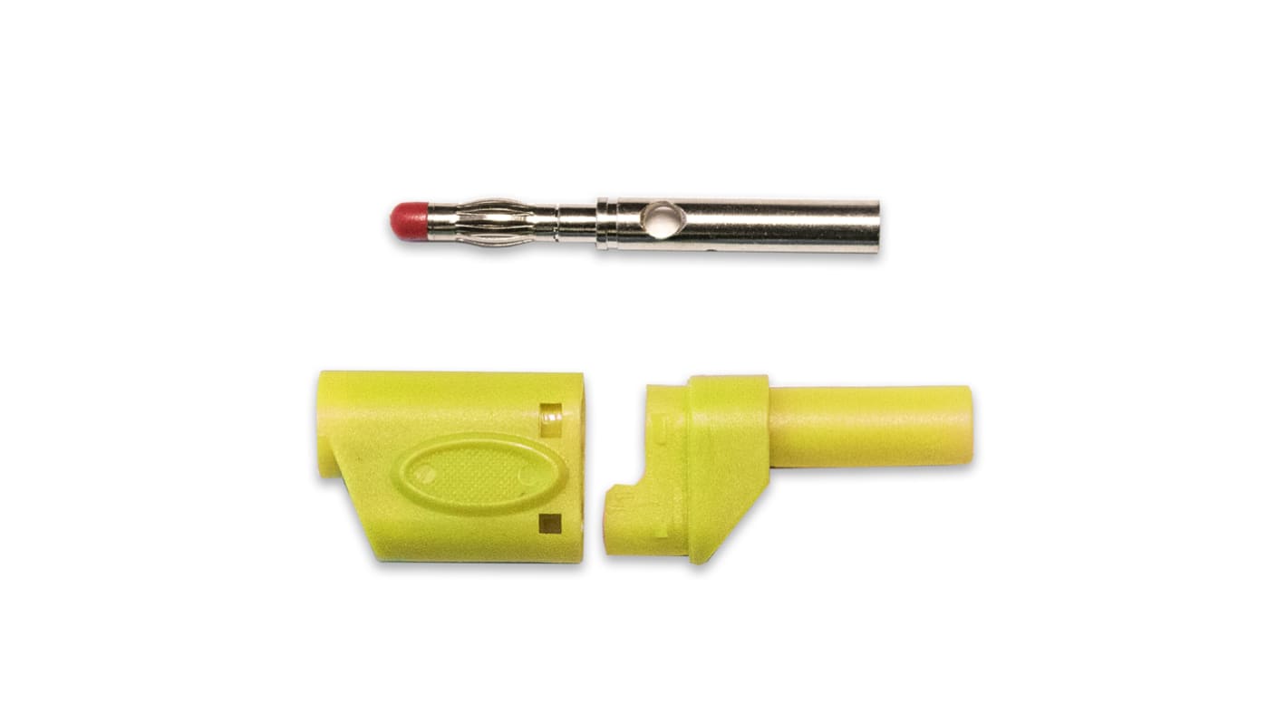 Mueller Electric Yellow Male Banana Plug, 4 mm Connector, Solder Termination, 20A