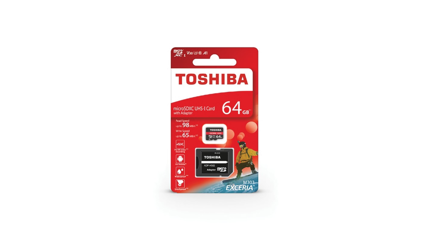 Toshiba M303 MicroSD Micro SD Karte 64 GB Class 10, UHS-3