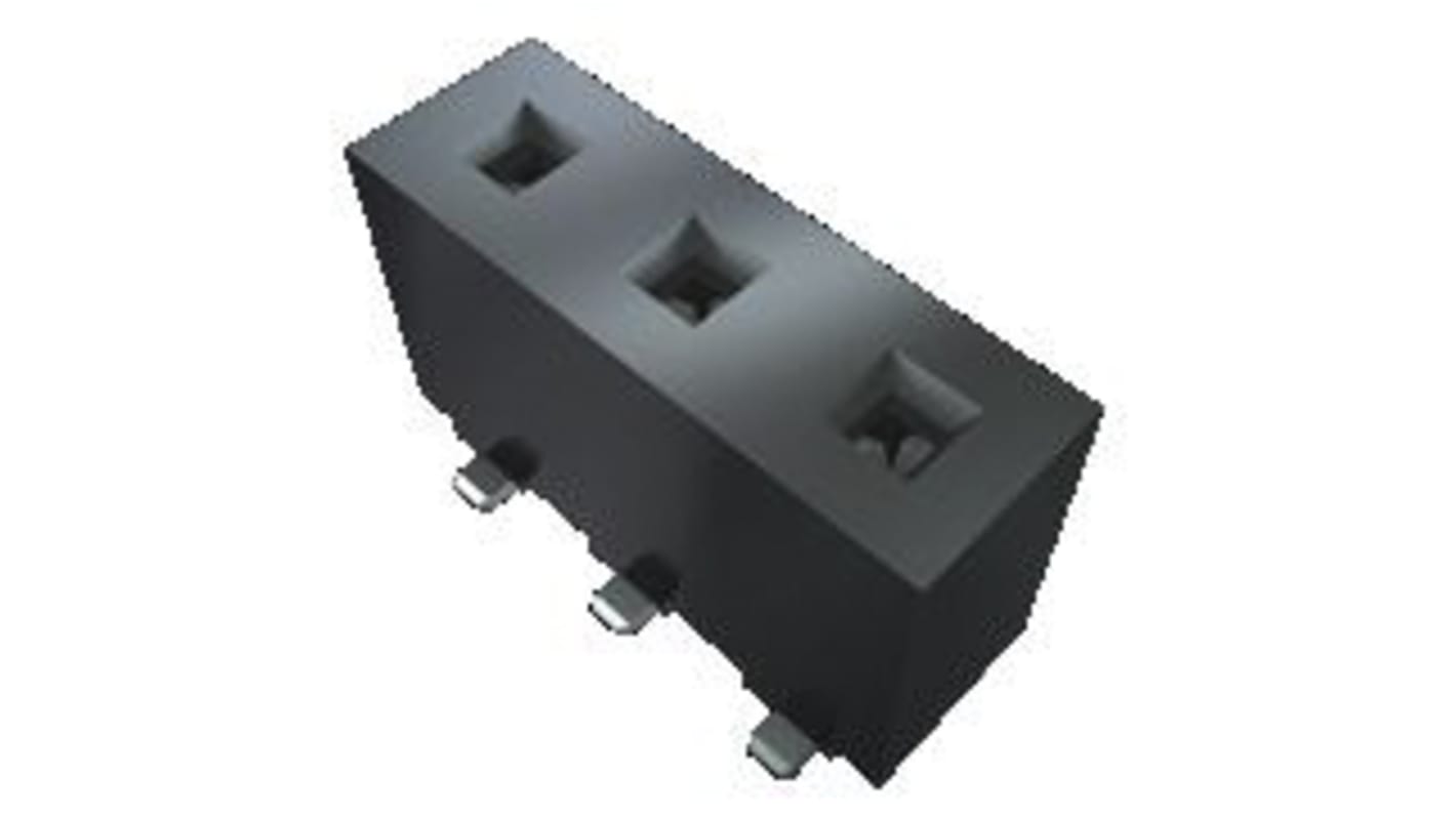 Conector hembra para PCB Samtec serie HPF, de 3 vías en 1 fila, paso 5.08mm, 1,2 kV , 850 V., Montaje en orificio