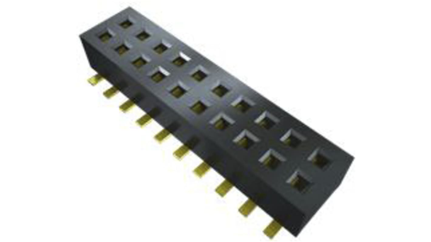 Samtec CLP Series Straight Surface Mount PCB Socket, 20-Contact, 2-Row, 1.27mm Pitch, Solder Termination