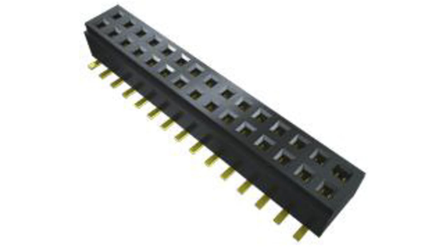 Samtec CLM Series Straight Surface Mount PCB Socket, 24-Contact, 2-Row, 1mm Pitch, Solder Termination