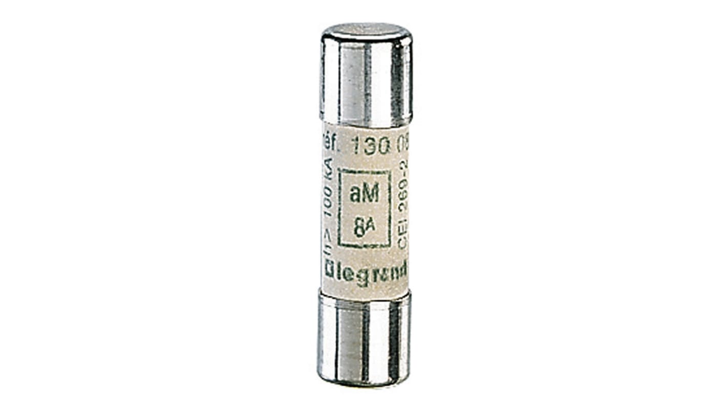 Legrand 8A Ceramic Cartridge Fuse, 10 x 38mm