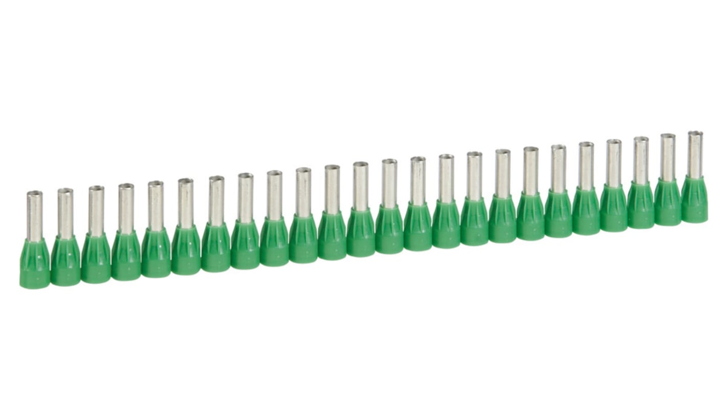 Legrand, Starfix Insulated Crimp Bootlace Ferrule, 12mm Pin Length, 3.9mm Pin Diameter, 6mm² Wire Size, Green