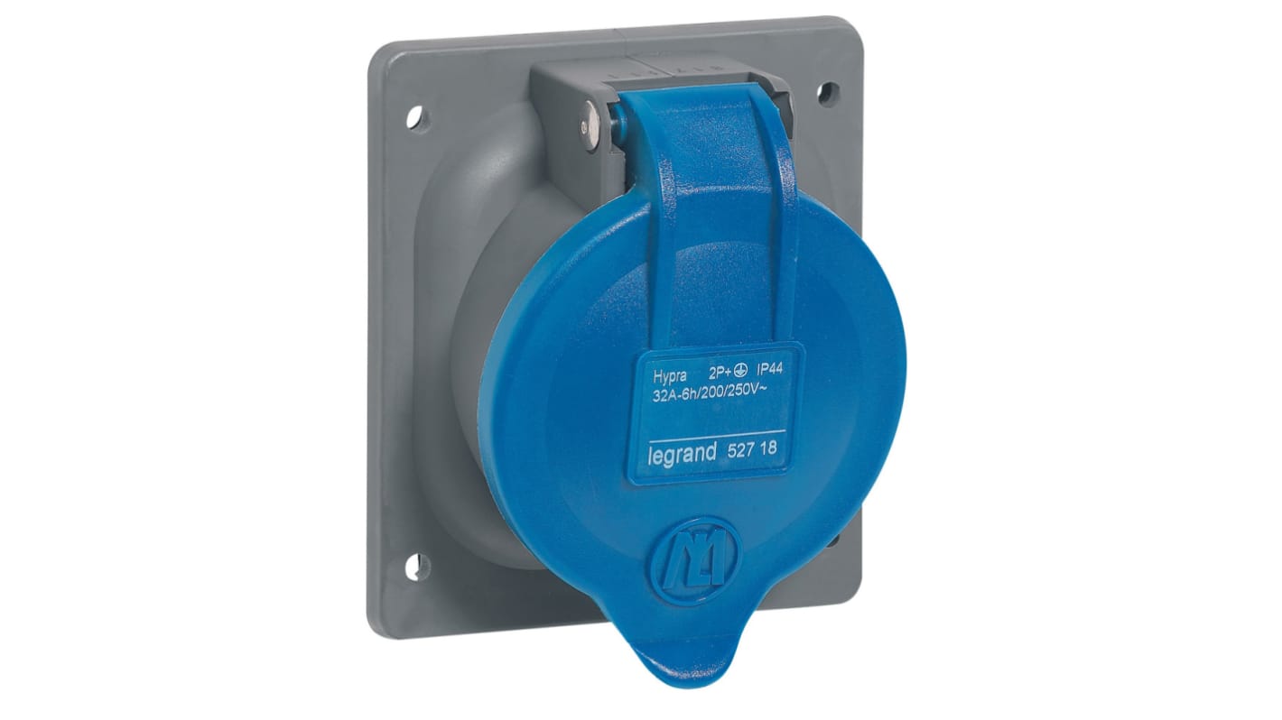 Legrand, Hypra IP44 Panel Mount 2P + E Industrial Power Socket, Rated At 32A, 200 → 250 V