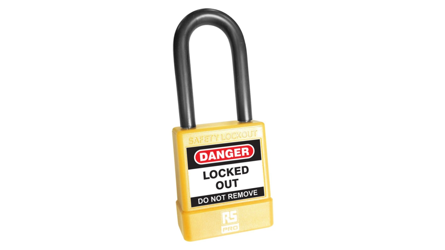 RS PRO Yellow Steel Safety Padlocks