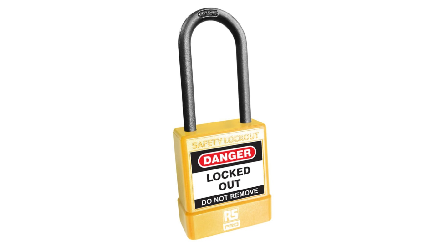 RS PRO Yellow Steel Safety Padlocks