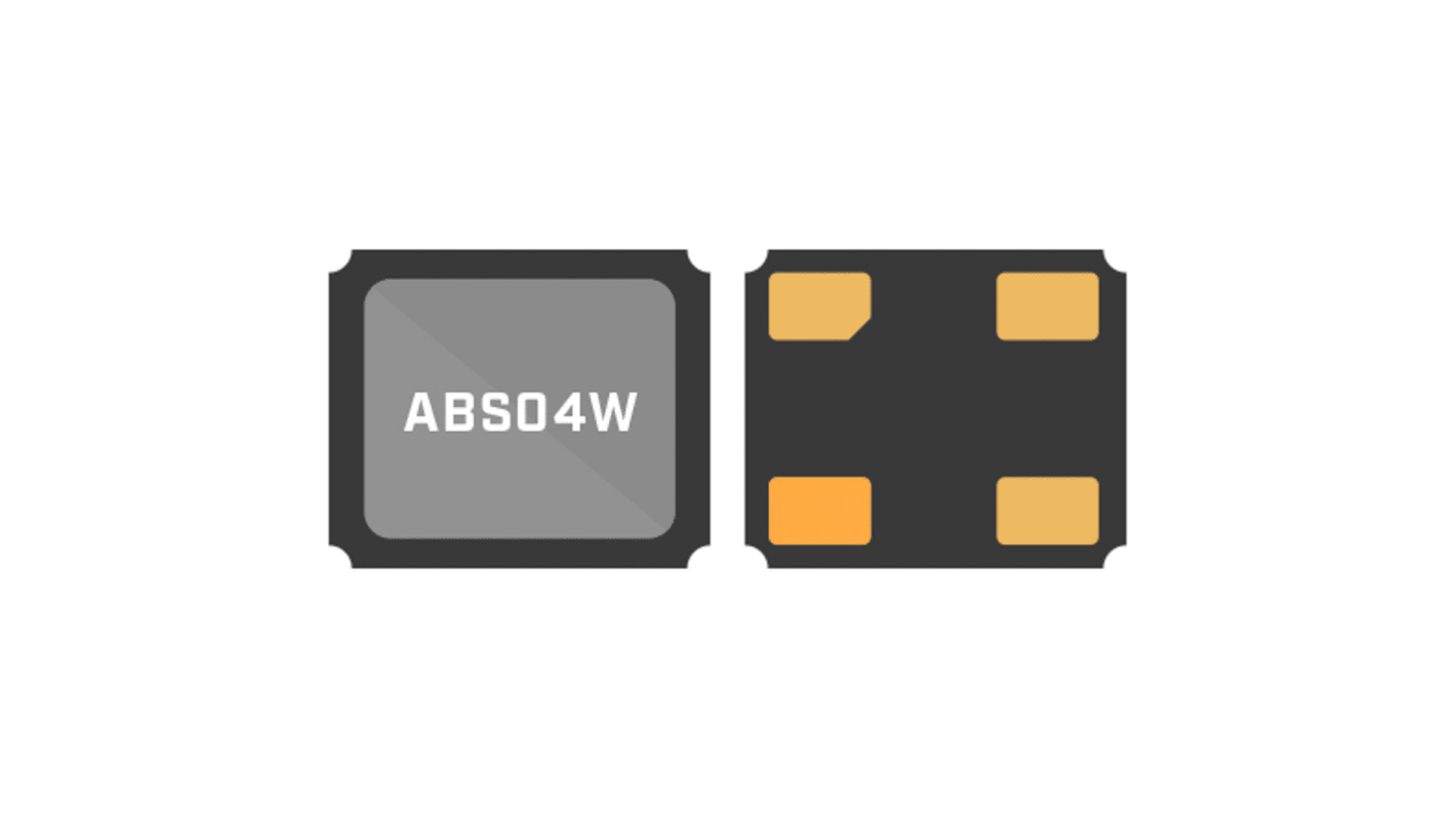 Abracon 32.76kHz Quarzmodul, Oberflächenmontage, ±10ppm, 4pF, B. 1mm, H. 0.35mm, L. 1.2mm, SMD, 4-Pin