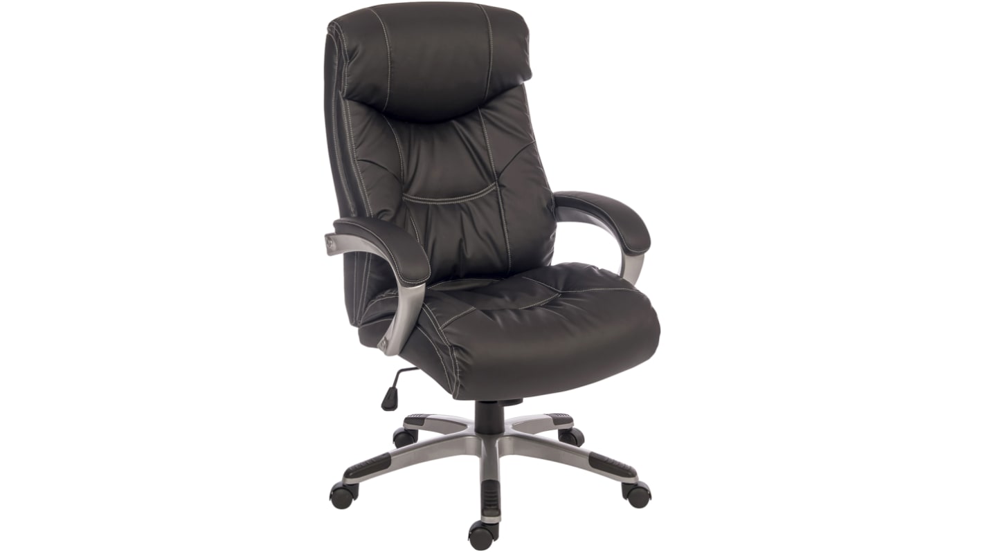 Chaise de bureau RS PRO, accoudoirs fixes, Hauteur d'assise 47 → 56cm, Noir