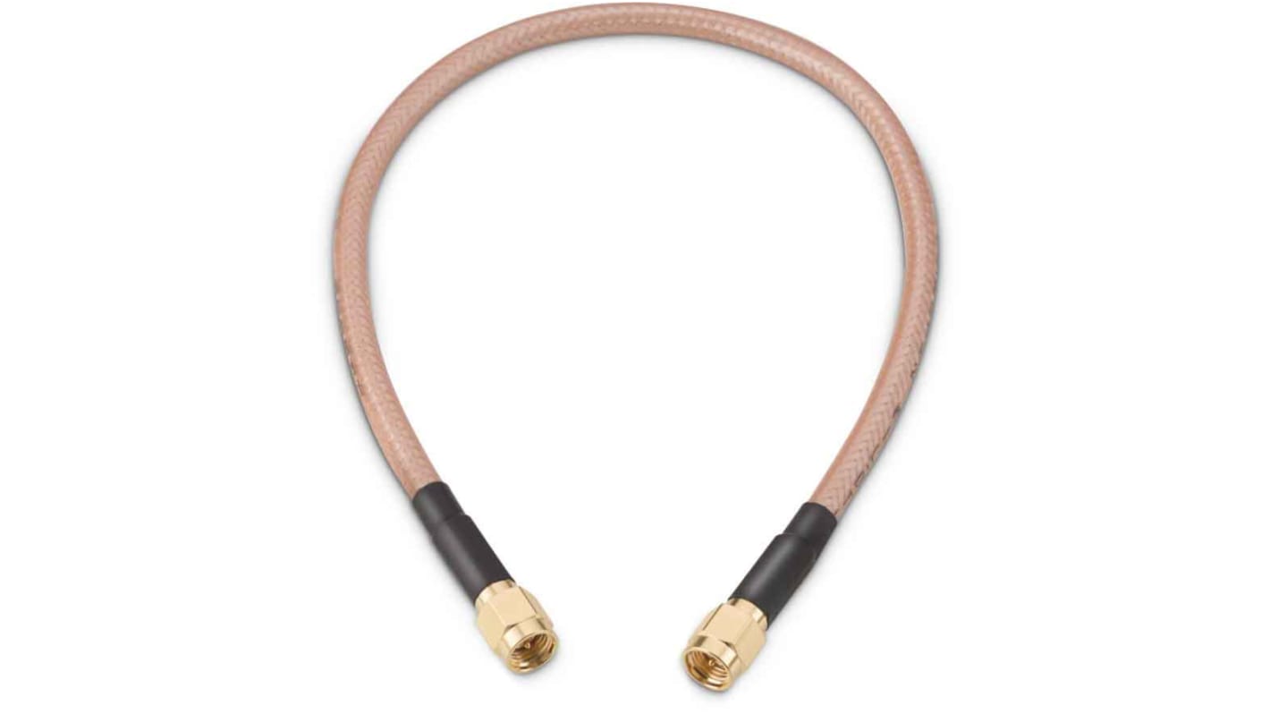 Koaxiální kabel RG142, Bílá, A: SMA, vnější průměr: 4.95mm, B: SMA 152.4mm Wurth Elektronik S koncovkou