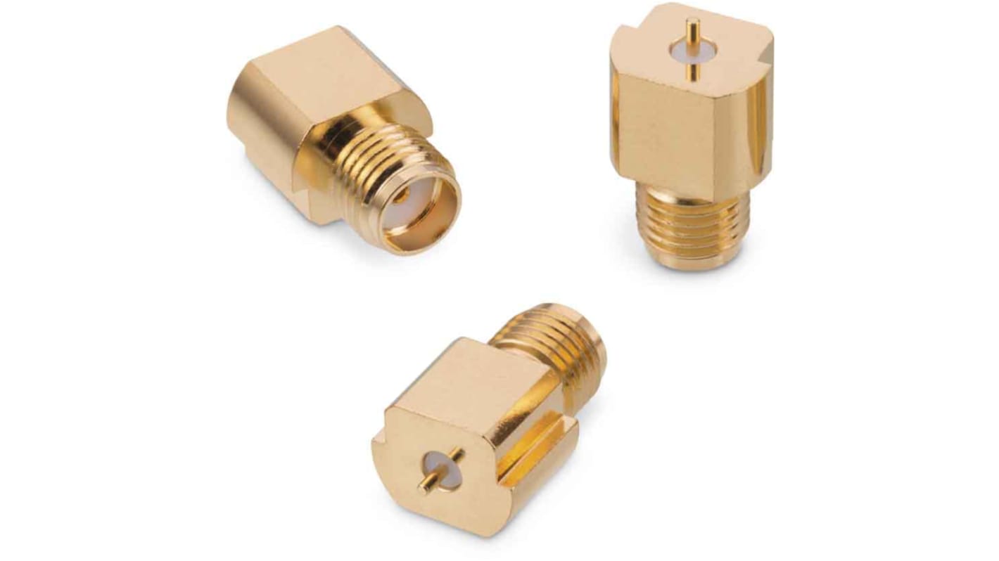 Conector coaxial Wurth Elektronik 60312202114307, Hembra, Recto, Montaje Superficial, Terminación de Soldador, 18GHz