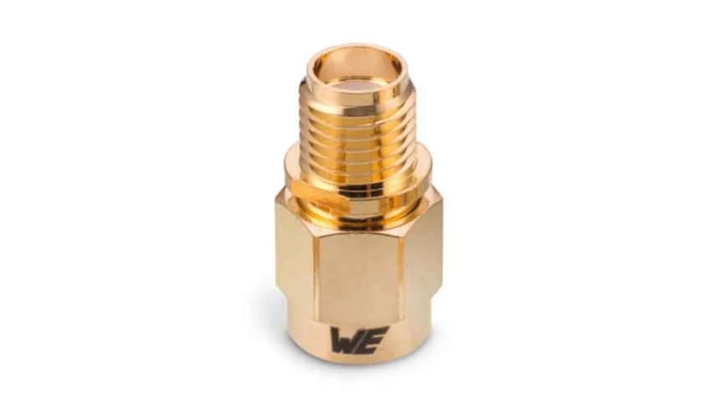 Adaptador coaxial Wurth Elektronik 64403203111000 50Ω, Macho Recta SMA a Hembra SMA, 18GHz Coaxial Normal Oro sobre