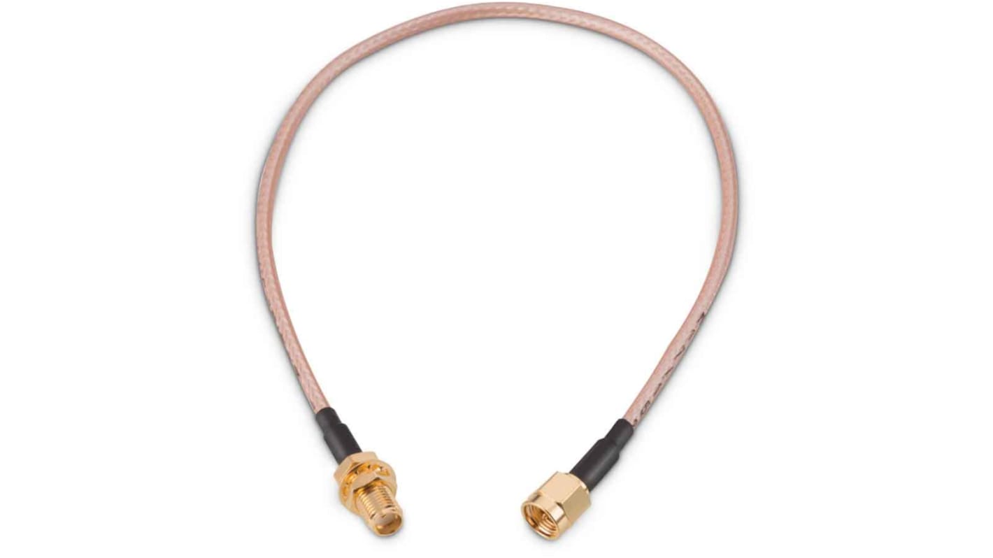 Cable coaxial RG316 Wurth Elektronik, 50 Ω, con. A: SMA, Macho, con. B: SMA, Hembra, long. 152.4mm Blanco