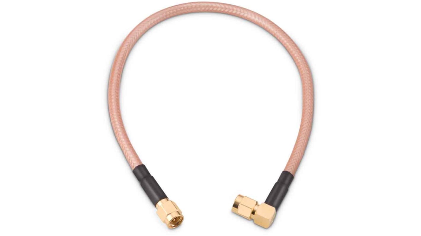 Cable coaxial RG142 Wurth Elektronik, 50 Ω, con. A: SMA, Macho, con. B: SMA, Macho, long. 152.4mm Blanco