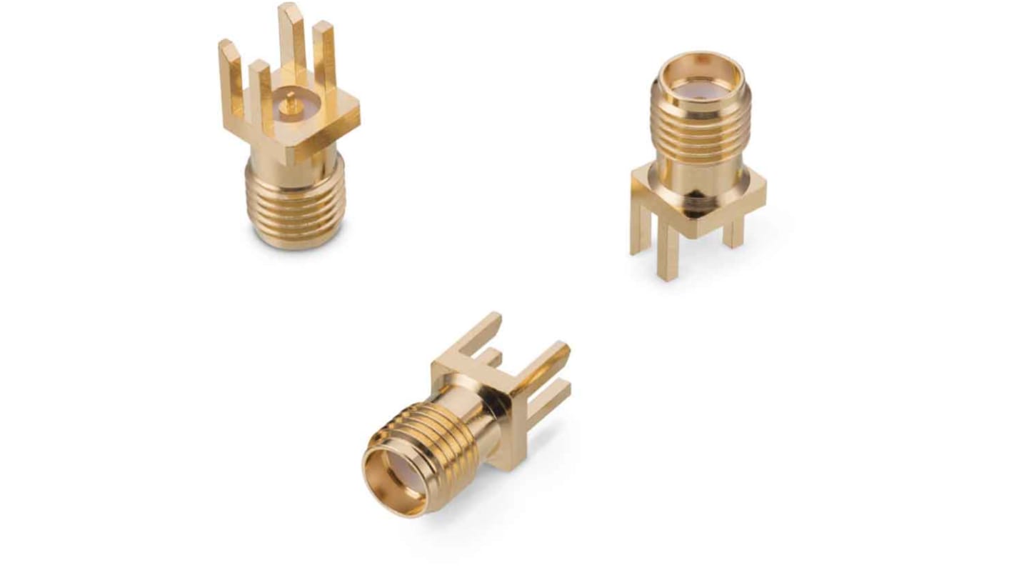 Wurth Elektronik WR-SMA Buchse Koaxialsteckverbinder SMA-Steckverbinder, Kantenmontage, Löt-Anschluss, Standard, Gerade