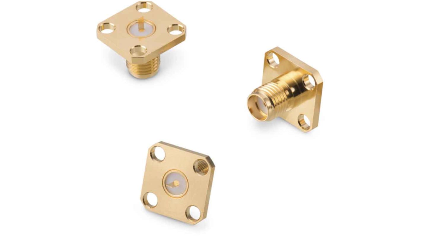 Wurth Elektronik WR-SMA Buchse Koaxialsteckverbinder SMA-Steckverbinder, Flanschmontage, Löt-Anschluss, Standard, Gerade