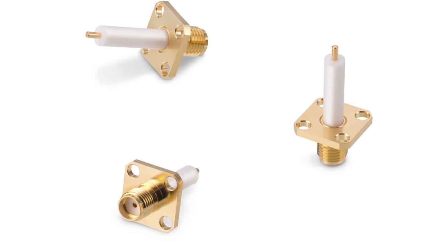 Wurth Elektronik WR-SMA Buchse Koaxialsteckverbinder SMA-Steckverbinder, Flanschmontage, Löt-Anschluss, Standard, Gerade