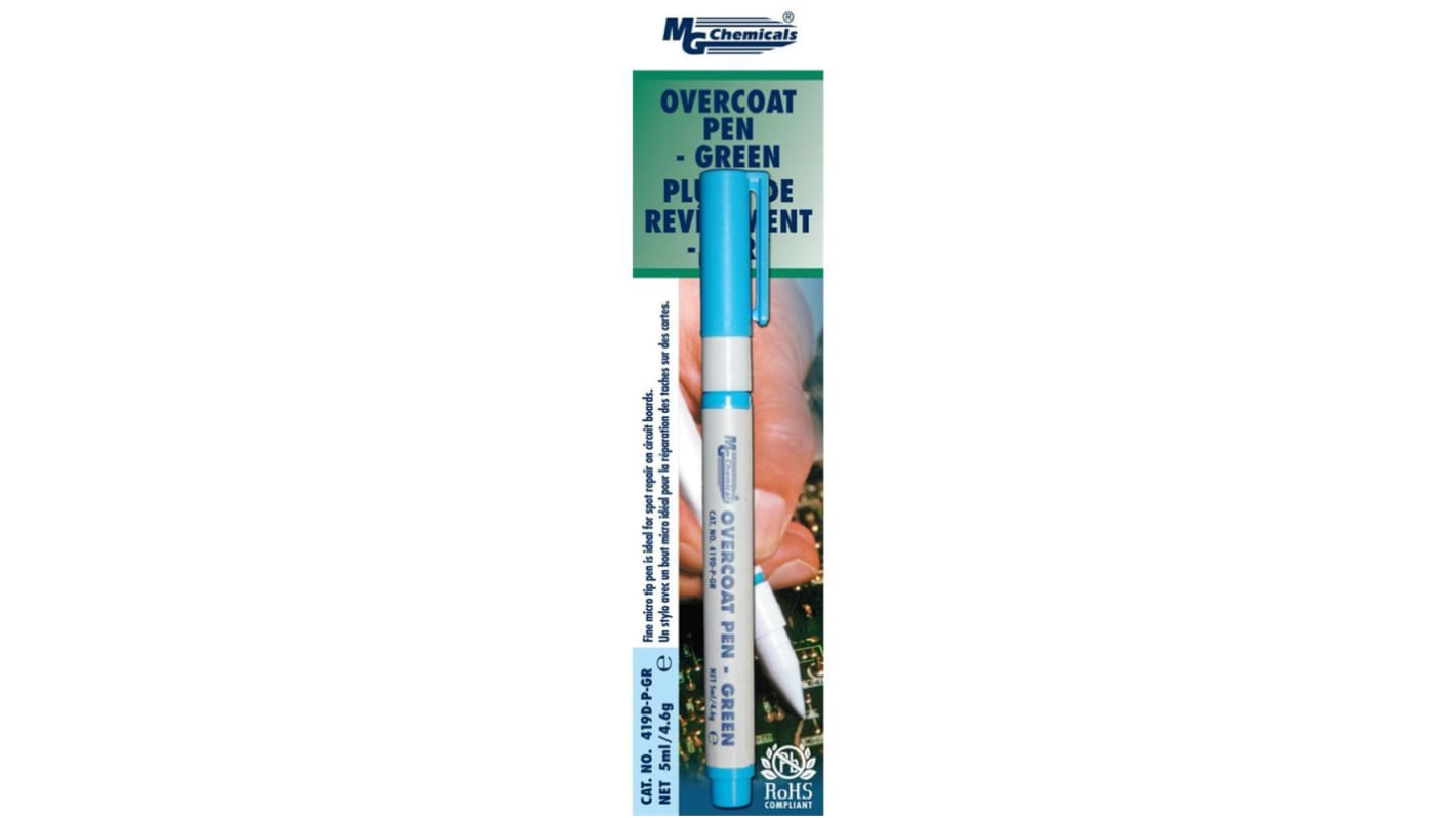 MG Chemical Green Acrylic Conformal Coating, 5 ml Pen, -65°C min, +125°C max